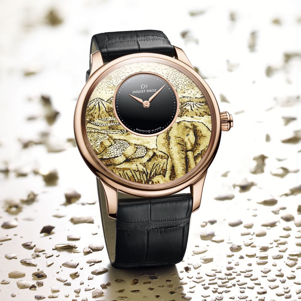 Jaquet Droz Petite Heure Minute Mosaic Elephant