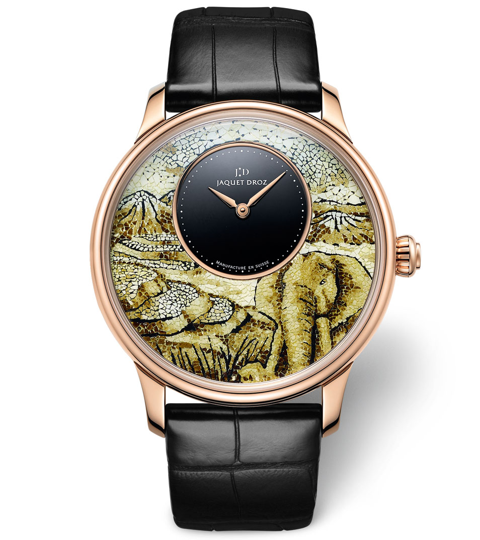 Jaquet Droz Petite Heure Minute Mosaic Elephant